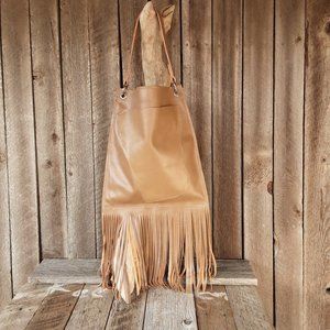 Handmade Boho Fringe Distressed Leather Handbag